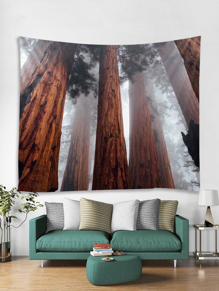 

Mist Forest Print Tapestry Wall Hanging Art Decoration, Wood
