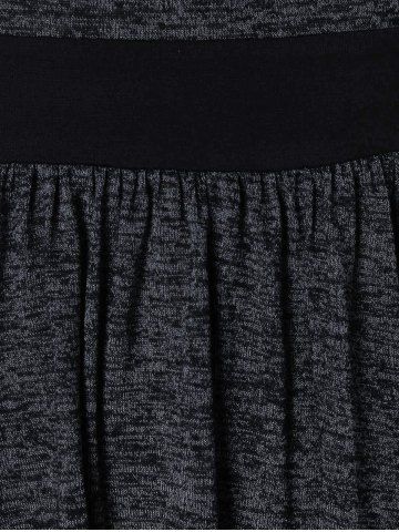 

Plus Size Cut Out Two Tone Asymmetrical T-shirt, Carbon gray