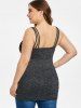 Plus Size Overlay Pocket Marled Space Dyed Tank Top -  