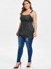 Plus Size Overlay Pocket Marled Space Dyed Tank Top -  