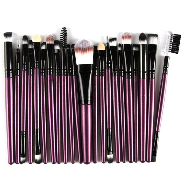 

22 Pcs Nylon Eye Lip Makeup Brushes Set, Purple