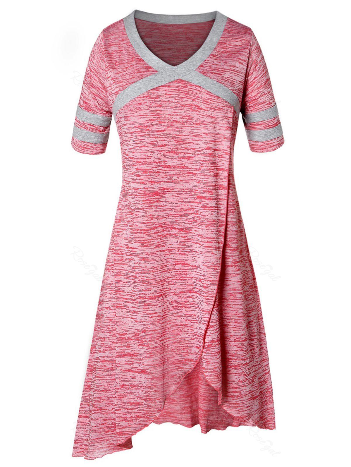

A Line Plus Size Space Dye Tee, Light pink