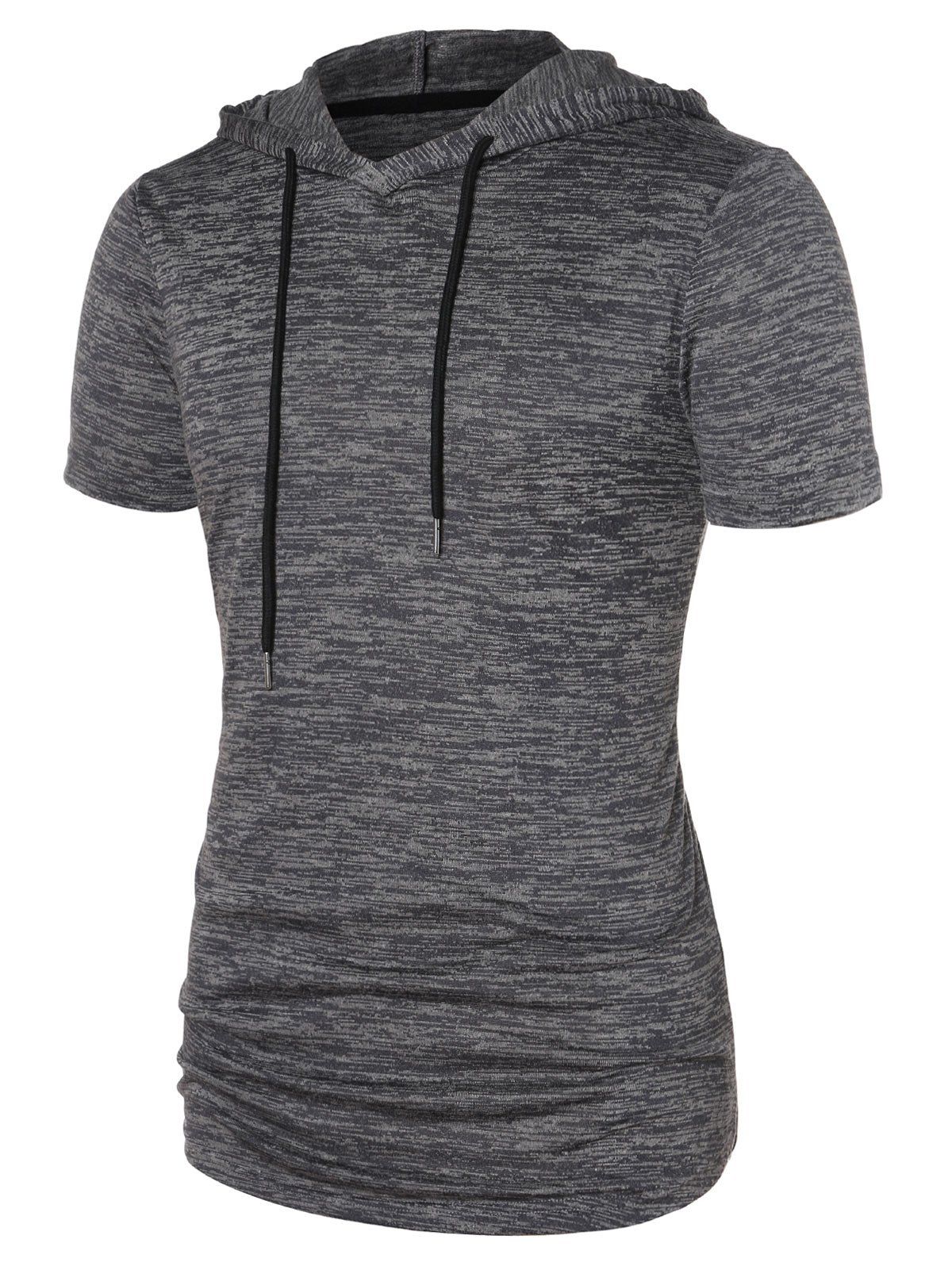 

Short Sleeve Space Dye Hooded Tee, Carbon gray