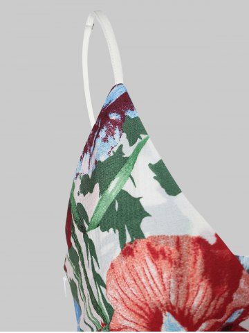 

Plunge Neck Floral Maxi Dress, Multi