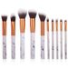 Marble Design Handle Makeup Brushes Set / 10pcs -  