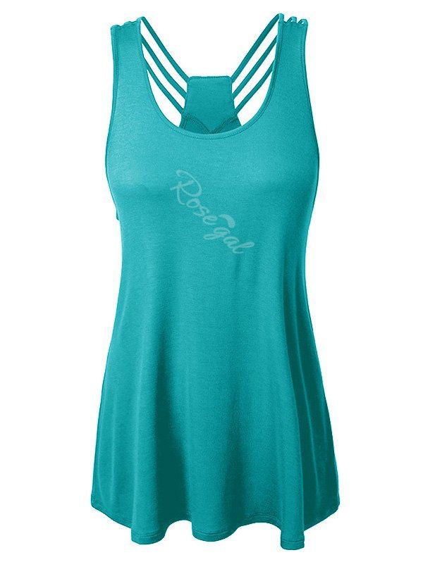 

Plus Size Strappy Racerback Tank Top, Medium turquoise