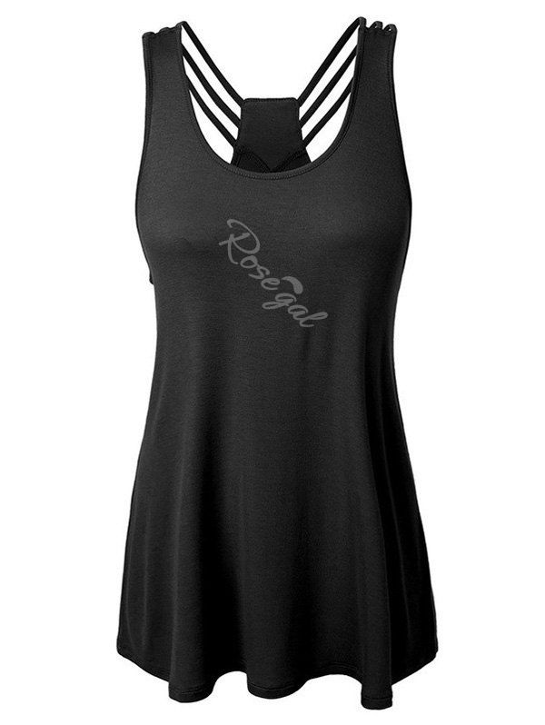 

Plus Size Strappy Racerback Tank Top, Black