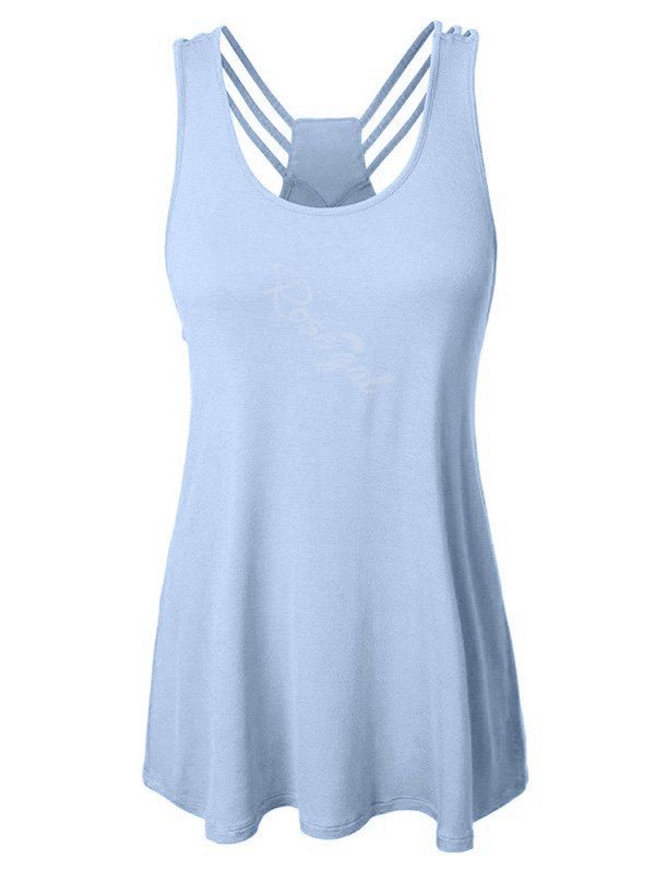 

Plus Size Strappy Racerback Tank Top, Light blue
