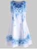Mini Sleeveless Printed Dress -  