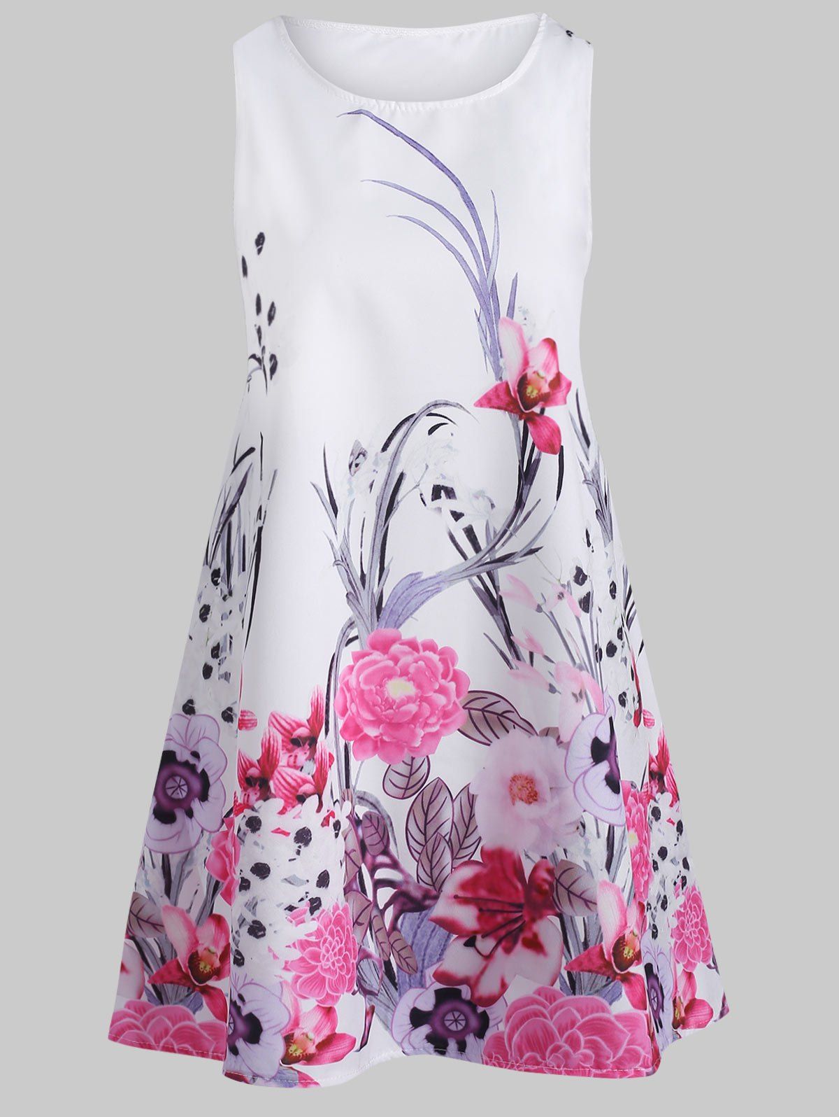 New Mini Floral Print Swing Dress  