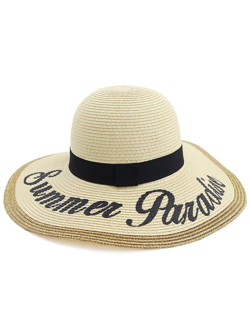

Summer Foldable Straw Woven Hat, Beige