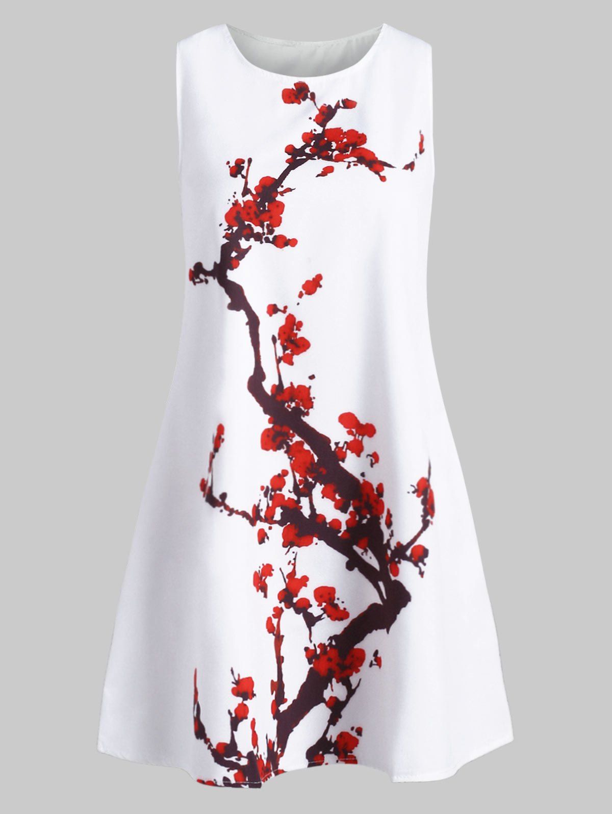 

Plum Blossom Print Sleeveless Dress, Multi