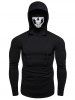 Sweat à Capuche avec un Motif de Crâne Zippée à Cordon Pour Homme - Noir 2XL