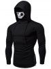 Sweat à Capuche avec un Motif de Crâne Zippée à Cordon Pour Homme - Noir 2XL