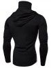 Sweat à Capuche avec un Motif de Crâne Zippée à Cordon Pour Homme - Noir 2XL