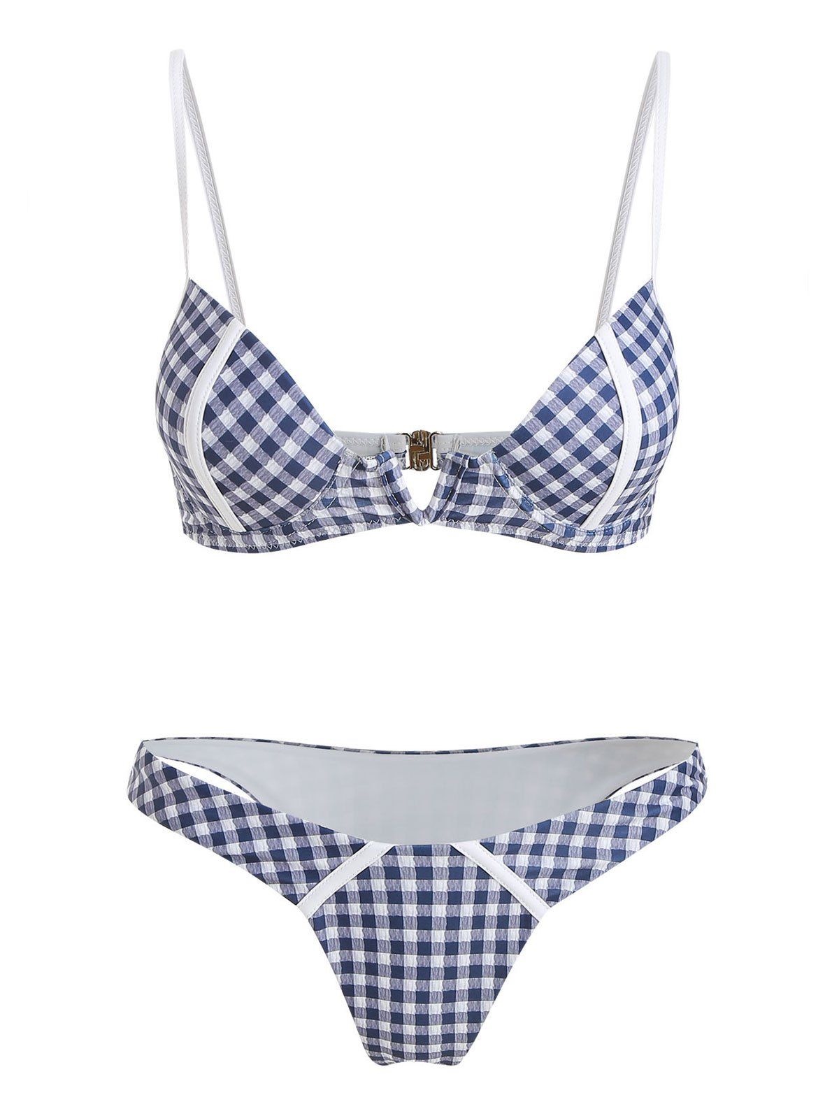 

High Cut Checked Bikini Set, Multi