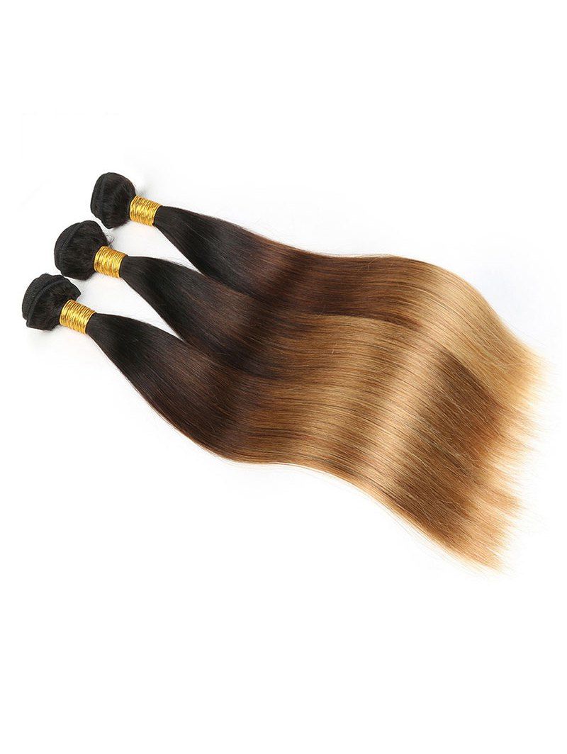 69 Off 3pcs Brazilian Remy Ombre Straight Human Hair Weaves
