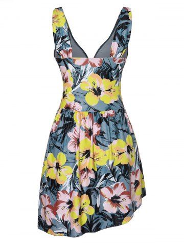 

Plus Size Printed Plunge Tankini Set, Multi