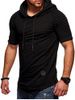 Short Layered Raglan Sleeves Applique Hooded T-shirt -  