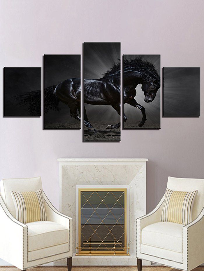 5 Pcs Horse 3d Printed Wall Painting