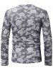 Floral Design Casual V-Neck Sweater -  