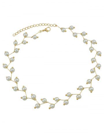 Collier en Forme de Branche avec Fausse Perle