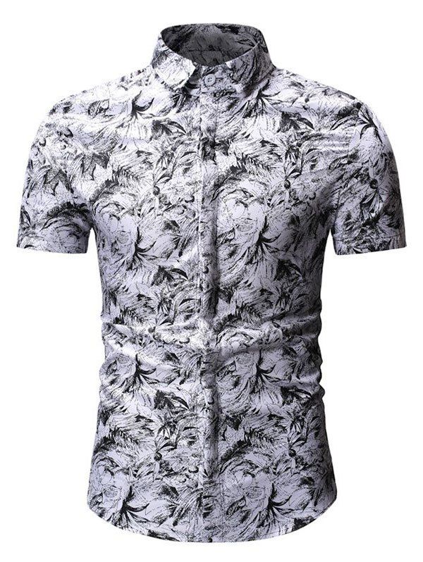 

Floral Printed Button Down Casual Shirt, White