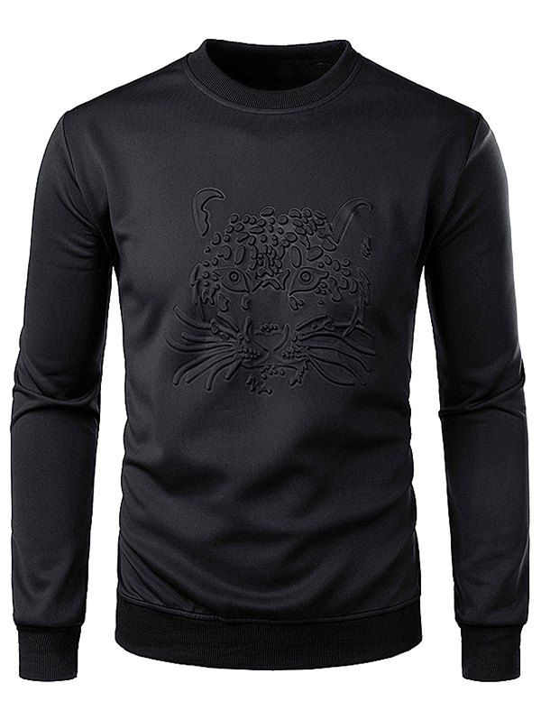 Online Leopard Head Pattern Long Sleeve T Shirt  