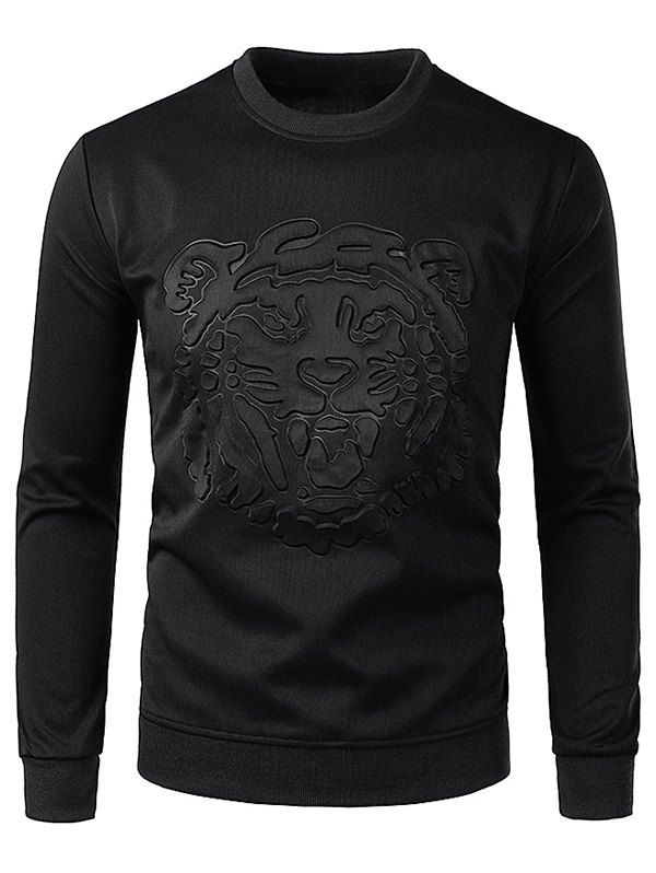Buy Tiger Head Pattern Long Sleeve T Shirt  