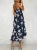 Bohemian Floral Print High Low Midi Dress -  