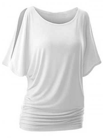 

Split Sleeve Ruched T-shirt, White