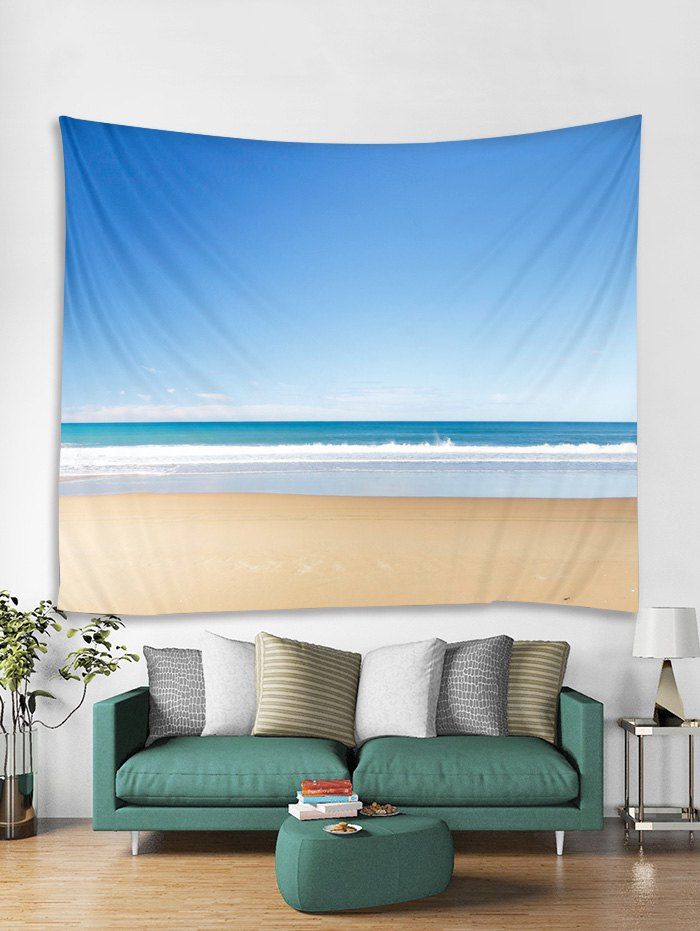 

Beach Sea Tapestry Art Decoration, Ocean blue