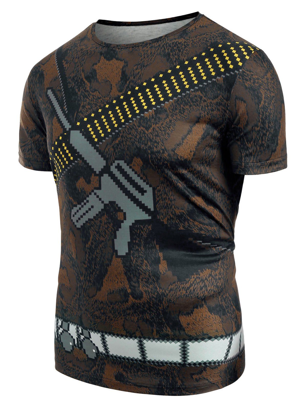 

Leisure Printed Short Sleeves T-shirt, Coffee