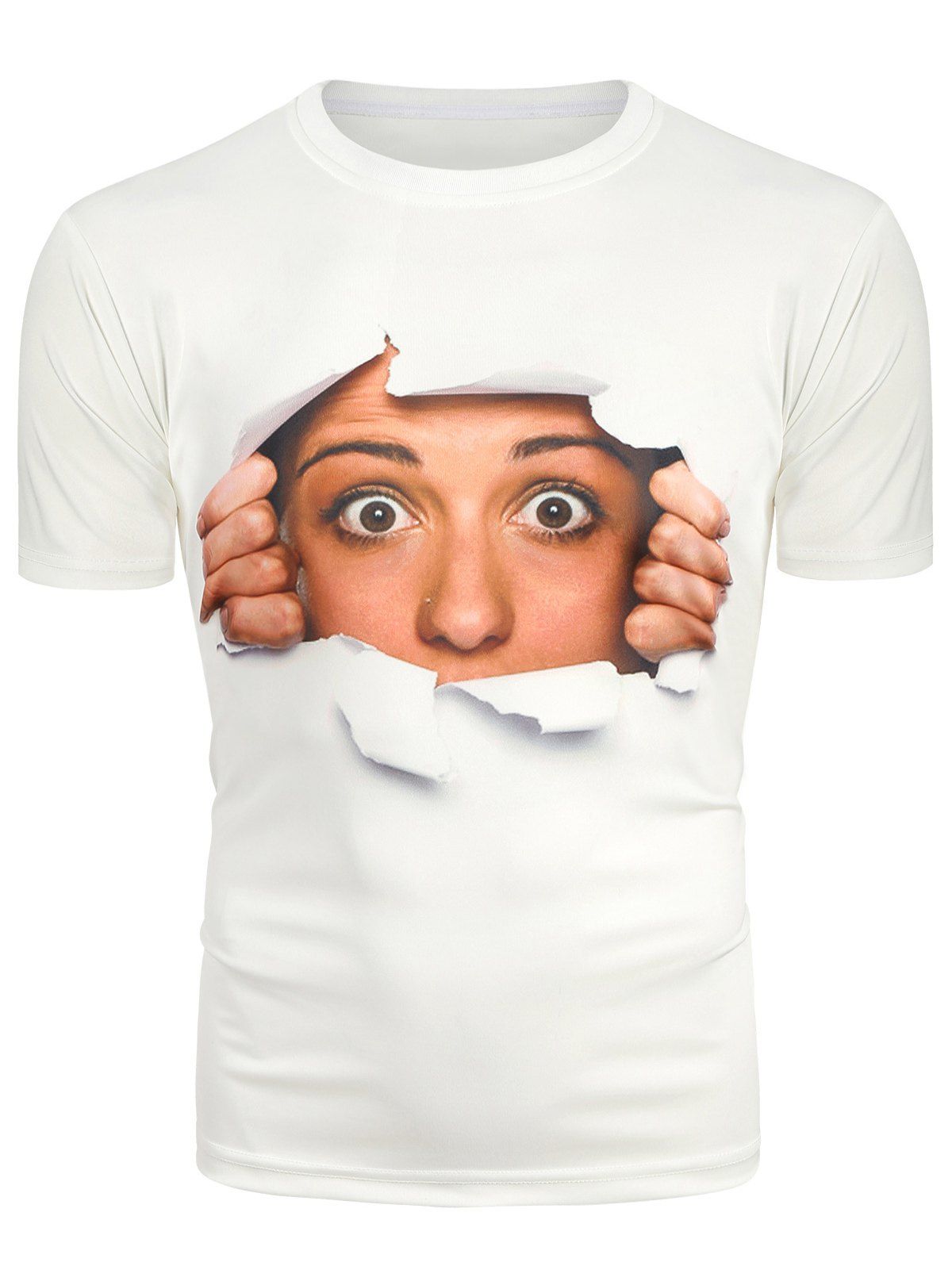 Store 3D Face Print Short Sleeves Tee  