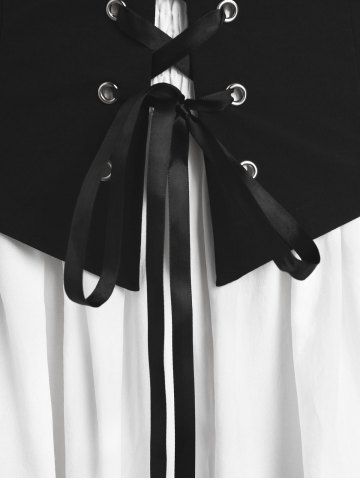 

Off Shoulder Blouse and Waistcoat Set, White