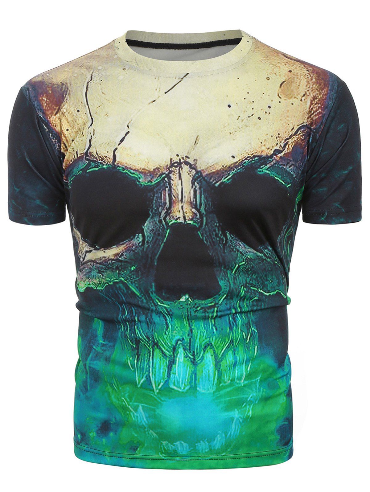 3D Skull Print Short Sleeves Tee