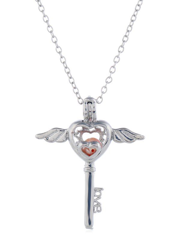 

Angel Key Design Pendant Necklace, Silver