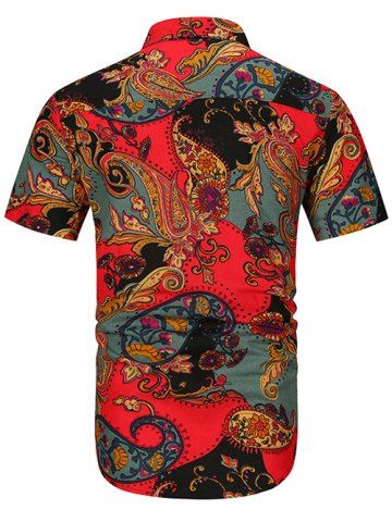 

Flowers Paisley Print Casual Shirt, Red