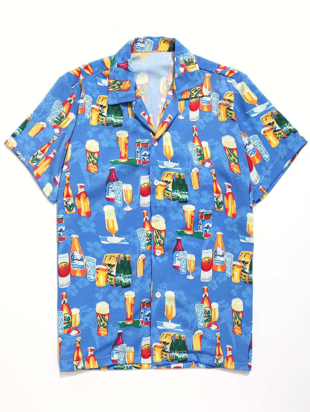 

Drinks Print Beach Shirt, Dodger blue