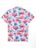 Tropical Leaves Flamingo Print Shirt -  