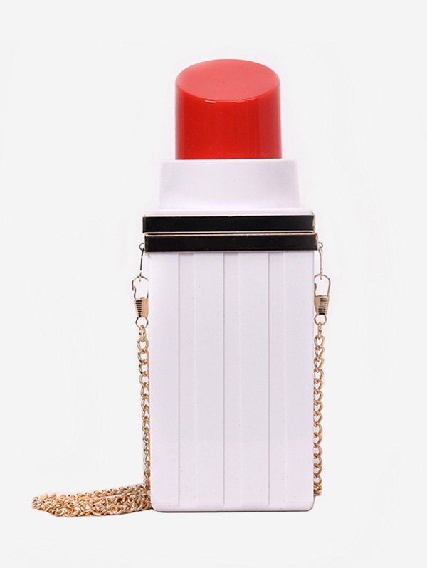 

Lipstick Shape PVC Hard Shoulder Stylish Bag, White