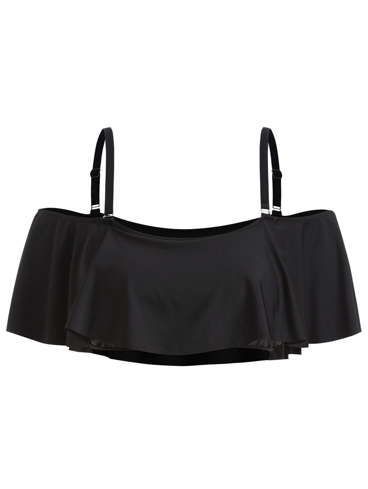 

Plus Size Ruffled Padded Bikini Top, Black