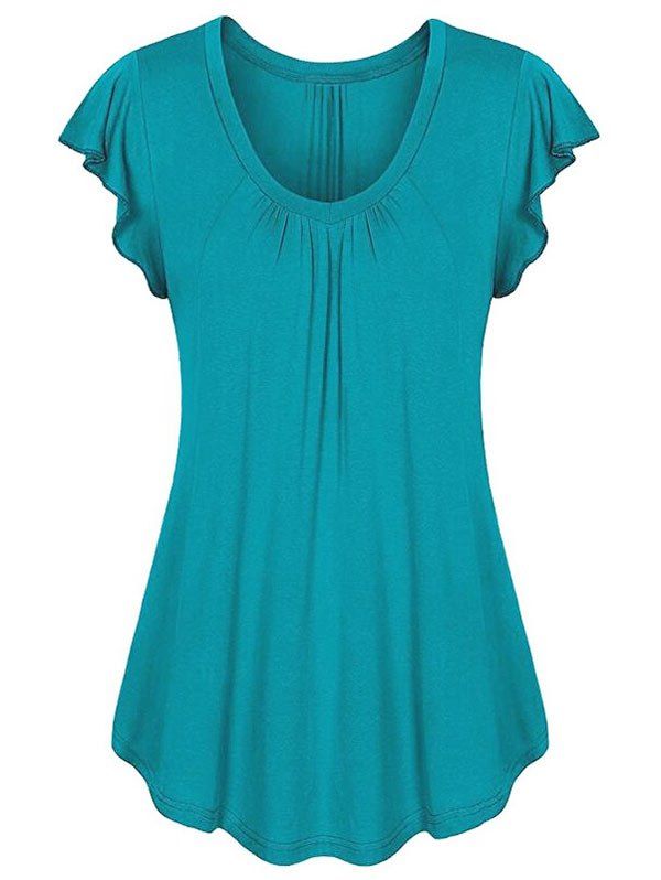 

Ruffle Short Sleeve Tee, Light sea green