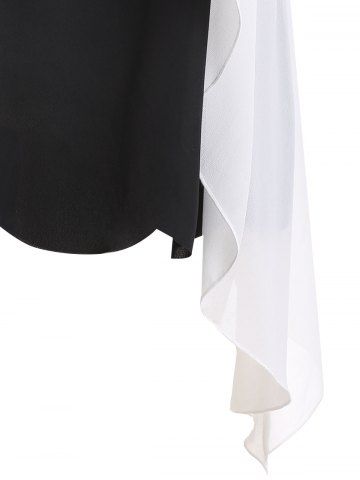

Plus Size Two Tone Asymmetric Cami Tank Top, Black