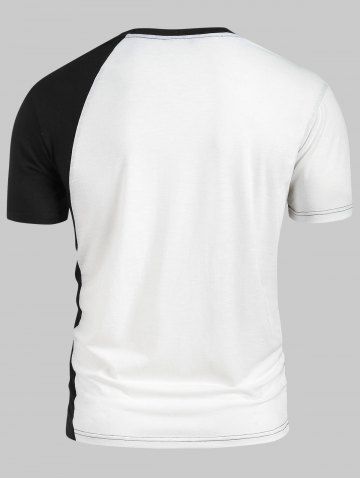 

Color Spliced Design Casual T-shirt, White