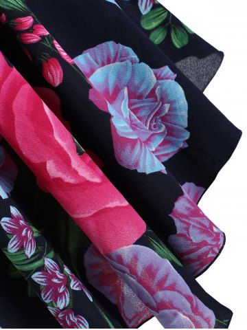 

Plus Size Floral Print Flounce Flare Blouse, Multi