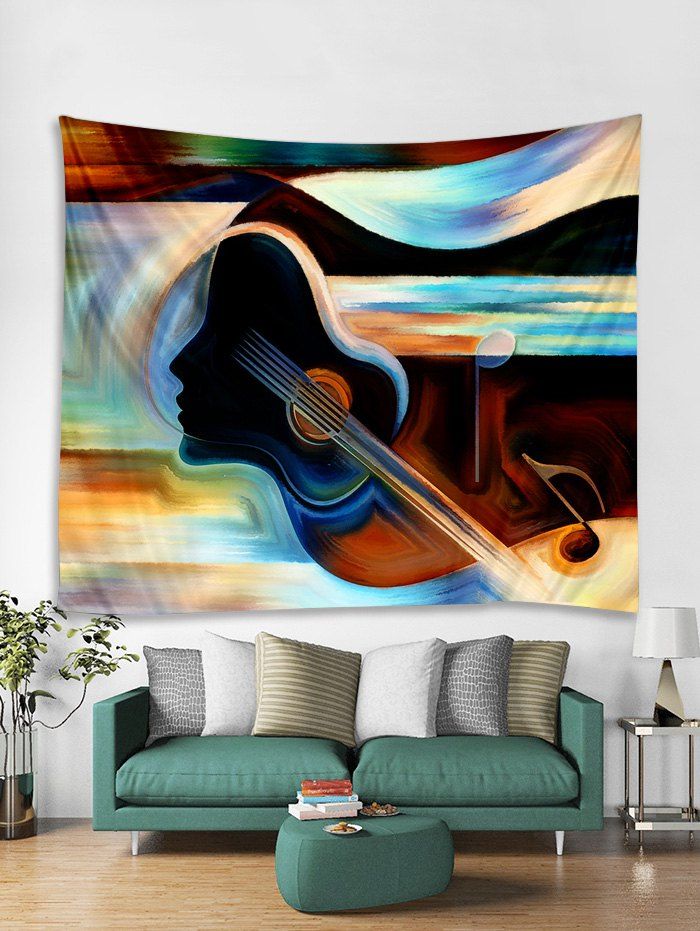 

Guitar Painting Print Tapestry Wall Hanging Art Decoration, Multi