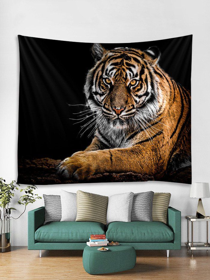 

Tiger Print Tapestry Wall Hanging Art Decoration, Tiger orange