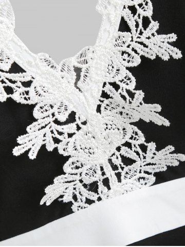 

Lace Insert Contrast Tank Top, Night