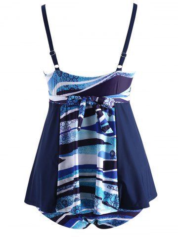 

Abstract Print Plus Size Padded Swimwear, Cadetblue